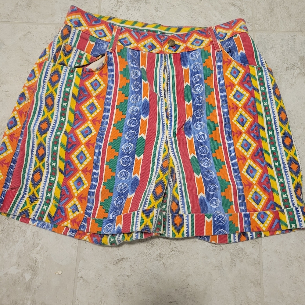 Vintage No Boundaries Jean Shorts Womens Juniors 11 (30") Aztec 90s Denim USA